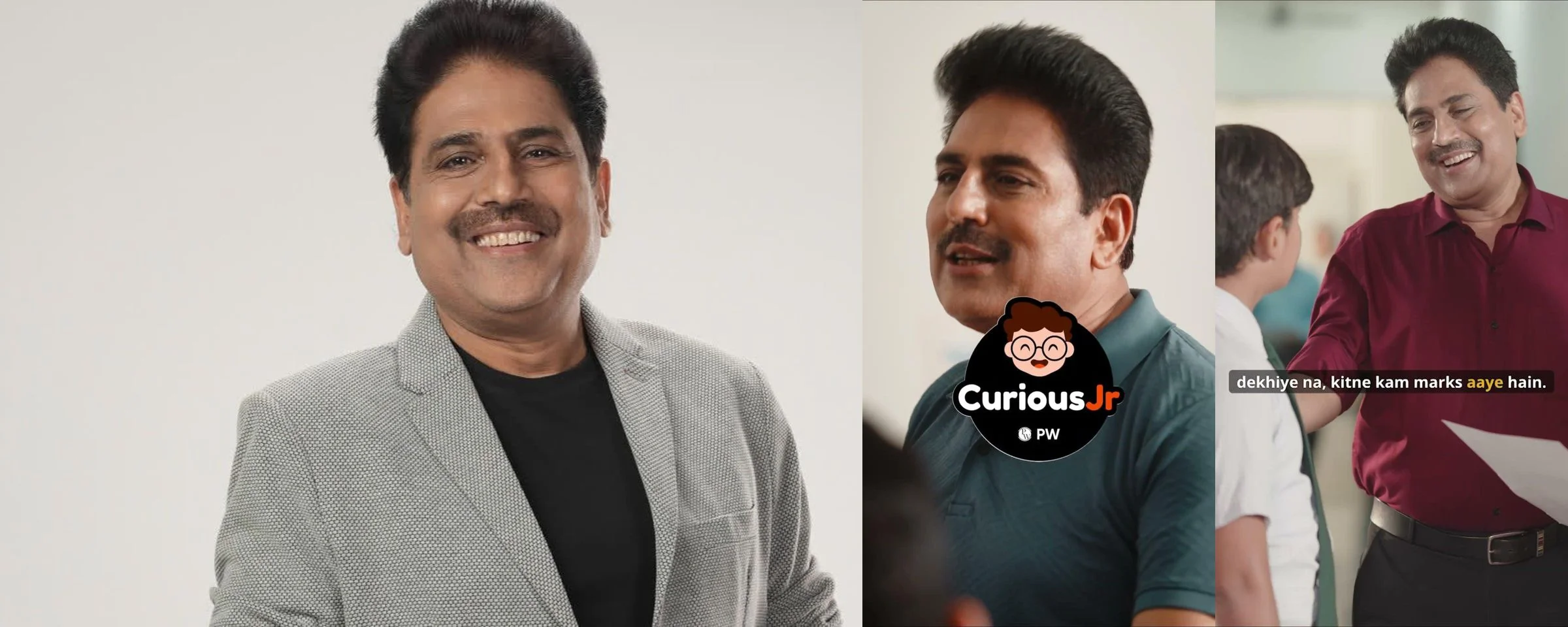 Shailesh Lodha in a portrait and two CuriousJr campaign films